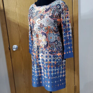 Mely new york paisley floral multicolored long sleeve dress